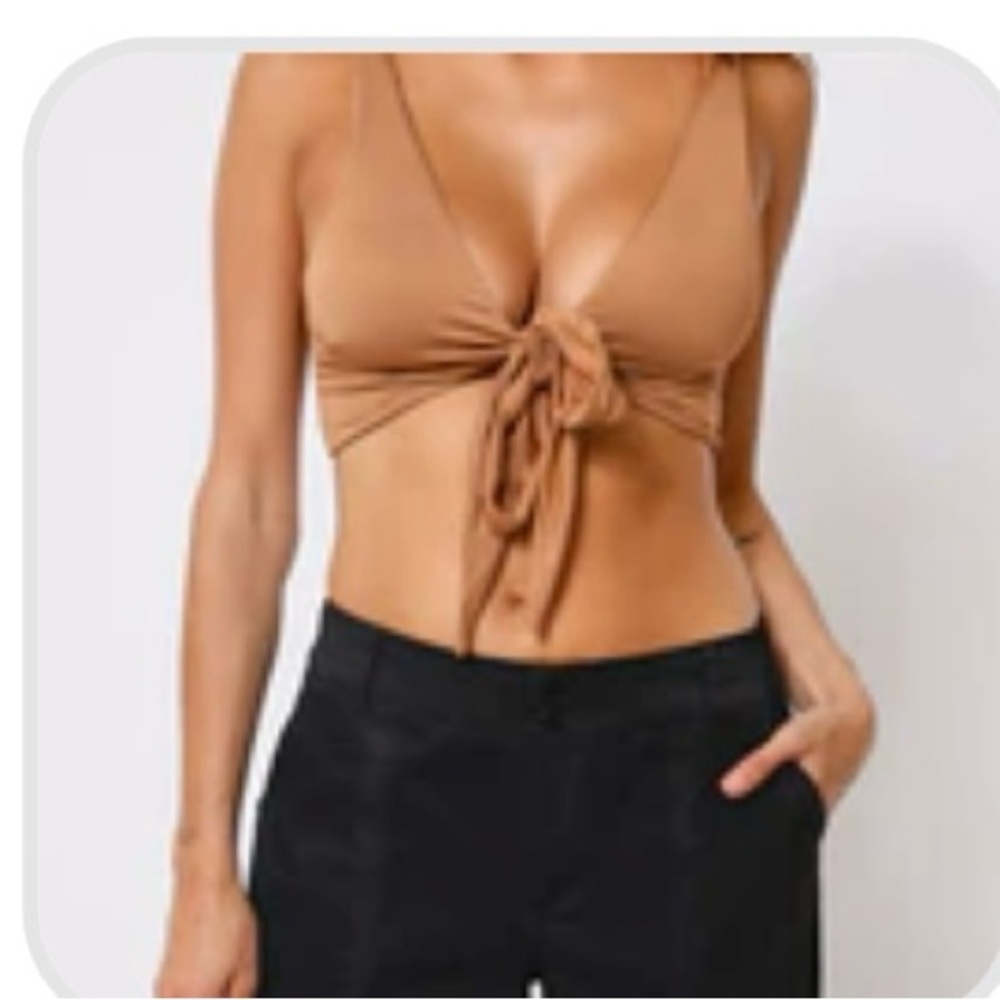 Tiger Mist Tan Tie-Front Tank Top